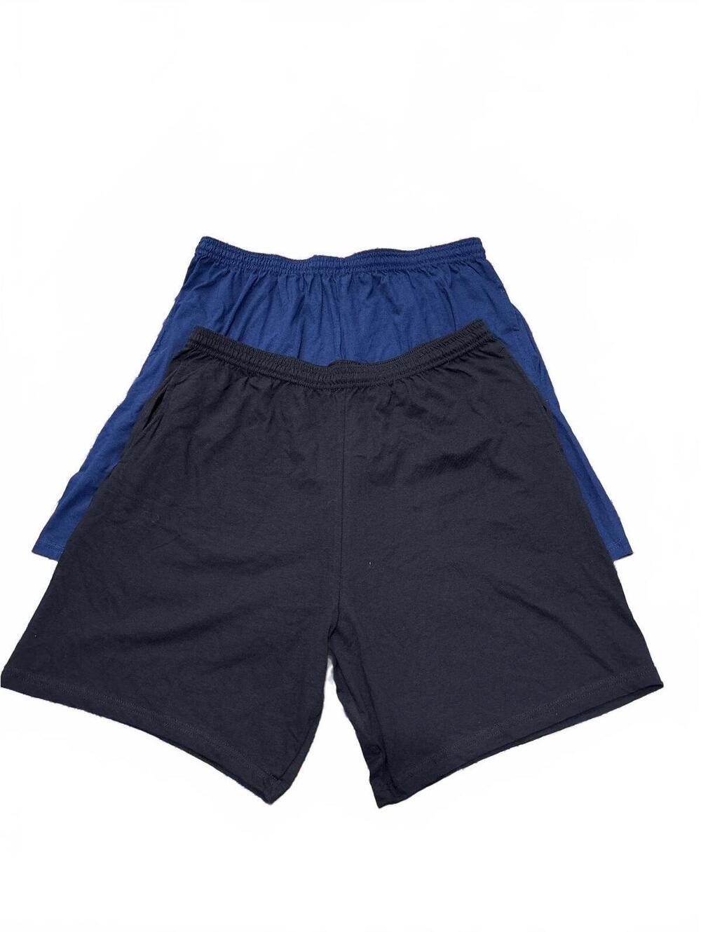 Hanes Men's Large Cotton Athletic Shorts 2-Pack in Black and Navy
